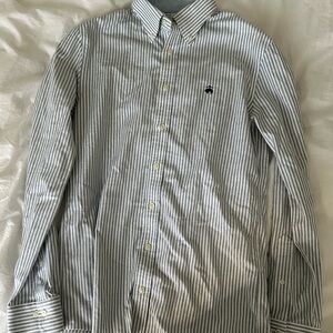 Brooks Brothers Blue Striped Slim Fit Button-Down Shirt Size S
